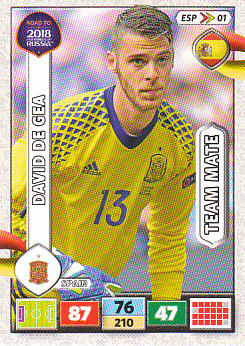 David de Gea Spain Panini Road to 2018 World Cup #ESP01