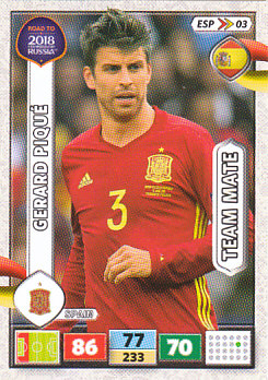 Gerard Pique Spain Panini Road to 2018 World Cup #ESP03