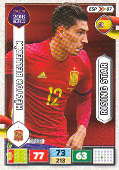 Hector Bellerin Spain Panini Road to 2018 World Cup Rising Star #ESP07
