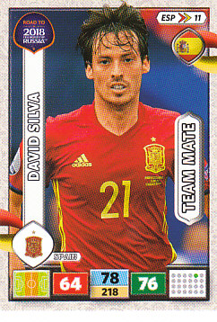 David Silva Spain Panini Road to 2018 World Cup #ESP11