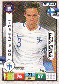 Niklas Moisander Finland Panini Road to 2018 World Cup #FIN04