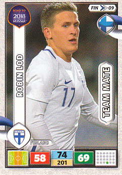 Robin Lod Finland Panini Road to 2018 World Cup #FIN09