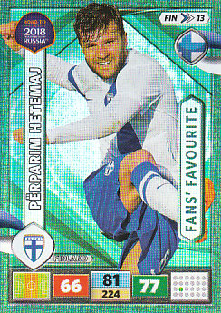 Perparim Hetemaj Finland Panini Road to 2018 World Cup Fan's Favourite #FIN13