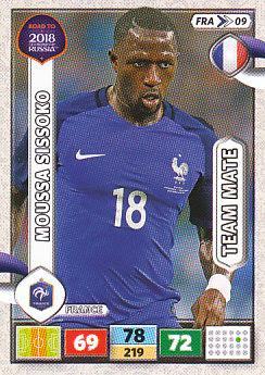 Moussa Sissoko France Panini Road to 2018 World Cup #FRA09