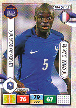 N'Golo Kante France Panini Road to 2018 World Cup #FRA12