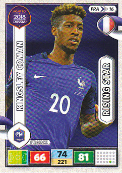 Kingsley Coman France Panini Road to 2018 World Cup Rising Star #FRA16