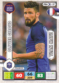 Olivier Giroud France Panini Road to 2018 World Cup #FRA17