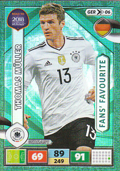 Thomas Muller Germany Panini Road to 2018 World Cup Fan's Favourite #GER06