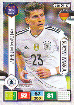 Mario Gomez Germany Panini Road to 2018 World Cup #GER17