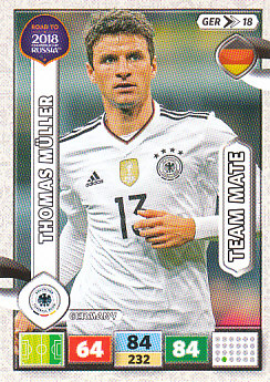 Thomas Muller Germany Panini Road to 2018 World Cup #GER18
