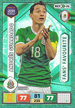 Andres Guardado Mexico Panini Road to 2018 World Cup Fan's Favourite #MEX06