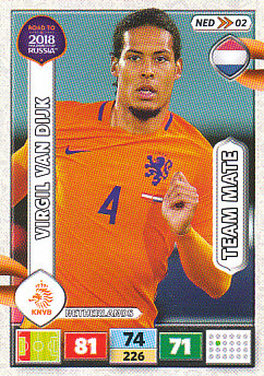 Virgil van Dijk Netherlands Panini Road to 2018 World Cup #NED02