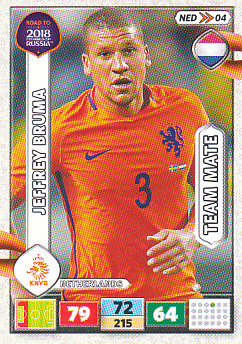 Jeffrey Bruma Netherlands Panini Road to 2018 World Cup #NED04