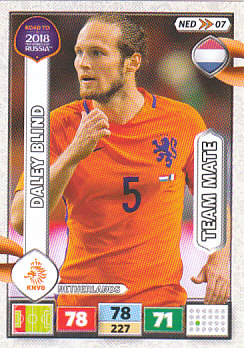 Daley Blind Netherlands Panini Road to 2018 World Cup #NED07