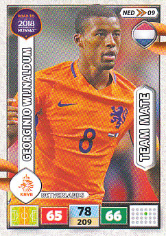 Georginio Wijnaldum Netherlands Panini Road to 2018 World Cup #NED09