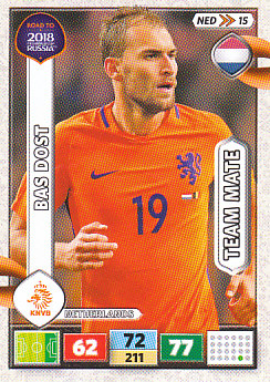 Bas Dost Netherlands Panini Road to 2018 World Cup #NED15