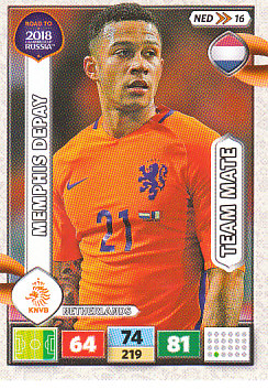 Memphis Depay Netherlands Panini Road to 2018 World Cup #NED16
