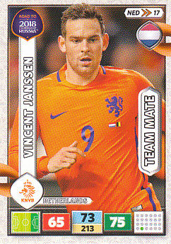 Vincent Janssen Netherlands Panini Road to 2018 World Cup #NED17