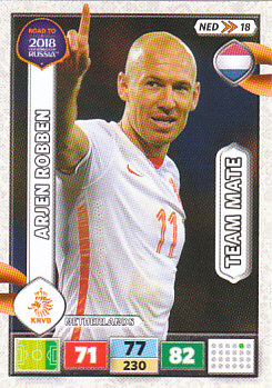 Arjen Robben Netherlands Panini Road to 2018 World Cup #NED18