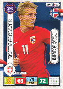 Martin Odegaard Norway Panini Road to 2018 World Cup Rising Star #NOR12