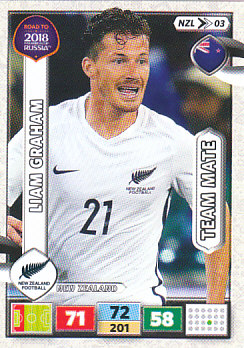 Liam Graham New Zealand Panini Road to 2018 World Cup #NZL03
