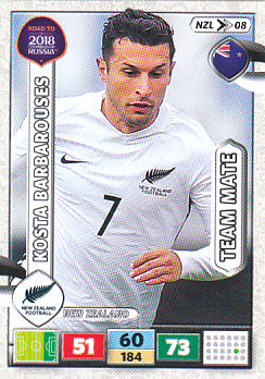 Kosta Barbarouses New Zealand Panini Road to 2018 World Cup #NZL08