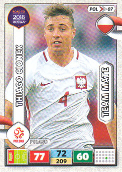 Thiago Cionek Poland Panini Road to 2018 World Cup #POL07