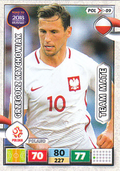 Grzegorz Krychowiak Poland Panini Road to 2018 World Cup #POL09