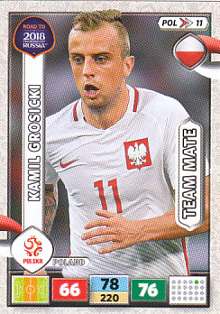 Kamil Grosicki Poland Panini Road to 2018 World Cup #POL11