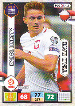 Karol Linetty Poland Panini Road to 2018 World Cup #POL12