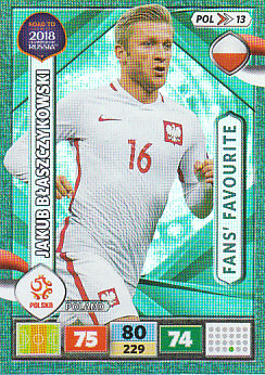 Jakub Blaszczykowski Poland Panini Road to 2018 World Cup Fan's Favourite #POL13