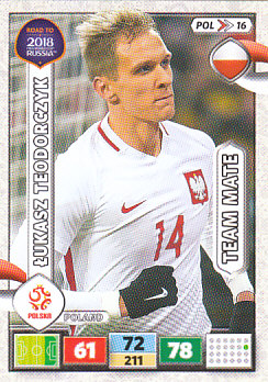 Lukasz Teodorczyk Poland Panini Road to 2018 World Cup #POL16