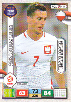 Arkadiusz Milik Poland Panini Road to 2018 World Cup #POL17