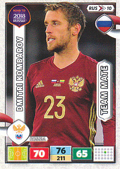 Dmitri Kombarov Russia Panini Road to 2018 World Cup #RUS10