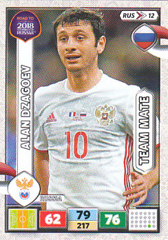 Alan Dzagoev Russia Panini Road to 2018 World Cup #RUS12