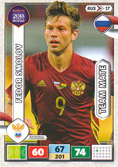 Fedor Smolov Russia Panini Road to 2018 World Cup #RUS17