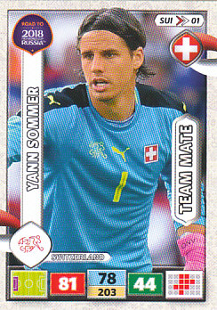 Yann Sommer Switzerland Panini Road to 2018 World Cup #SUI01