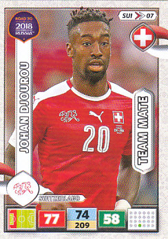 Johan Djourou Switzerland Panini Road to 2018 World Cup #SUI07