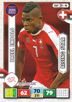 Breel Embolo Switzerland Panini Road to 2018 World Cup Rising Star #SUI16