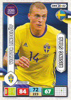 Victor Lindelof Sweden Panini Road to 2018 World Cup Rising Star #SWE02
