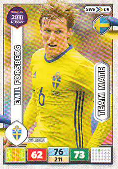Emil Forsberg Sweden Panini Road to 2018 World Cup #SWE09