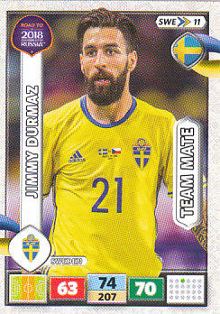 Jimmy Durmaz Sweden Panini Road to 2018 World Cup #SWE11