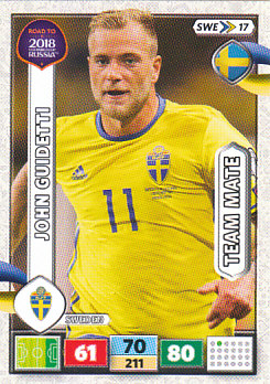 John Guidetti Sweden Panini Road to 2018 World Cup #SWE17