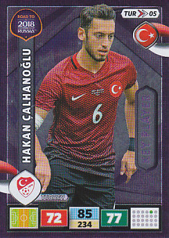 Hakan Calhanoglu Turkey Panini Road to 2018 World Cup Key Player #TUR05