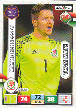 Wayne Hennessey Wales Panini Road to 2018 World Cup #WAL01