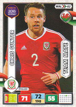 Chris Gunter Wales Panini Road to 2018 World Cup #WAL02