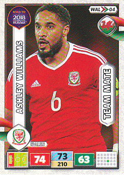 Ashley Williams Wales Panini Road to 2018 World Cup #WAL04