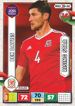 Ben Davies Wales Panini Road to 2018 World Cup Rising Star #WAL08
