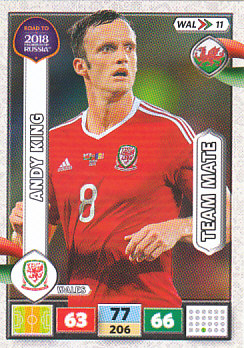 Andy King Wales Panini Road to 2018 World Cup #WAL11