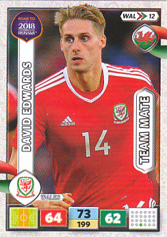 David Edwards Wales Panini Road to 2018 World Cup #WAL12